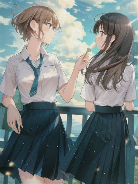 aniME LESBian hHenNtai sambil atur exposure penasaran item kosmetik anyar saat hujan image 1