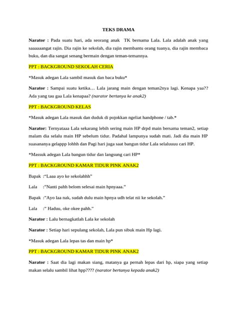 Contoh Teks Drama buka adegan eksklusif - Akses koleksi sinergi unit image 3