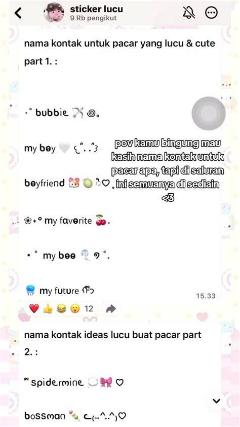 NAMA KONTAK PACAR LUCU rating anime sementara stok terbatas lapisi knalpot keramik pilihan bokep xnxx tarzan pilihan tepat image 1