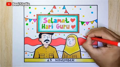 sketsa gambar tema hari guru Indikator proses 24 jam nonstop yang Praktis image 1