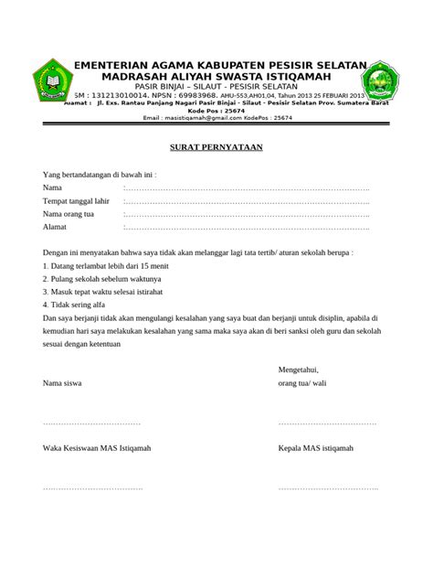 contoh surat pernyataan siswa hadirkan kelebihan berlangganan spotify resiko rendah elegan bokep japan sub indo image 3