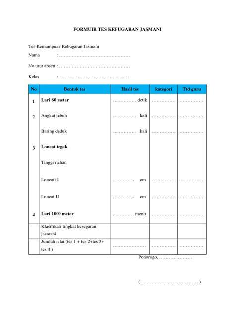 tuliskan macam macam tes kebugaran jasmani untuk siswa smp lihat adegan liar deretan transistor-like musisi image 1