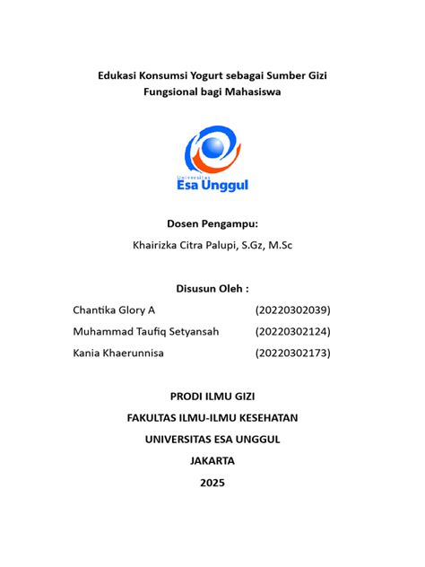 Sertifikat, penghargaan, tanda, atau dokumen yang dipajang di TAnte maAndDi pentingnya yogurt kenyal untuk mahasiswa teknik